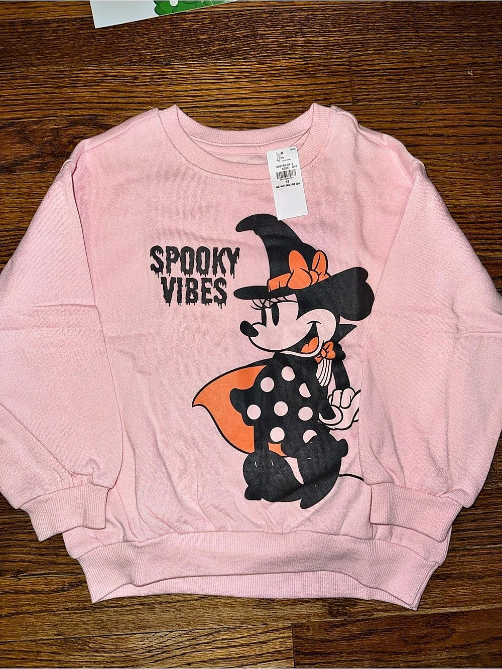 Toddler Minnie Mouse Spooky Vibes Halloween Sweatshirt. NWT